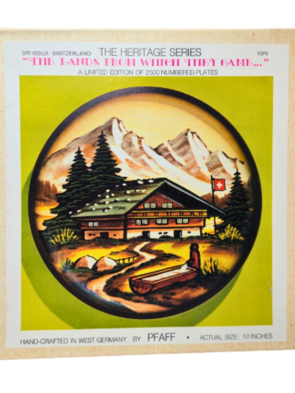 Pfaff 1979 West Germany Hand Crafted Wooden Plate Wall Plaque Heritage Series